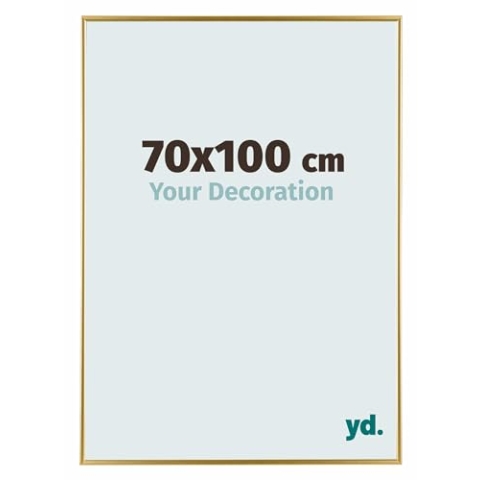 Your Decoration - Bilderrahmen 70x100 cm - Gold - Bilderrahmen aus Kunststoff mit Acrylglas - Antireflex - 70x100 Rahmen - Evry