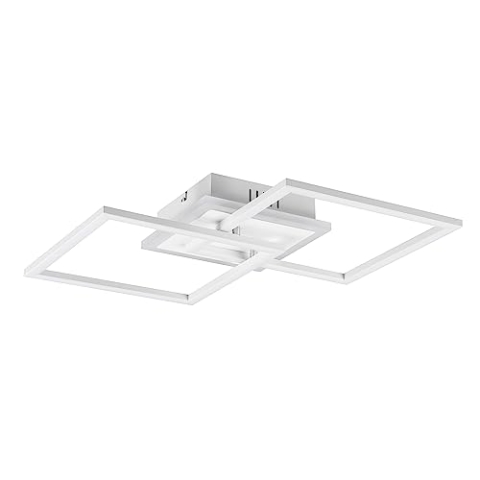 Reality Leuchten LED Deckenleuchte Venida R62793431, Metall Weiß matt, inkl. 25 Watt LED, Switch Dimmer