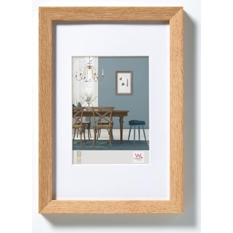 walther design Bilderrahmen eiche hell 50 x 70 cm mit Passepartout, Fiorito Holzrahmen EF070E