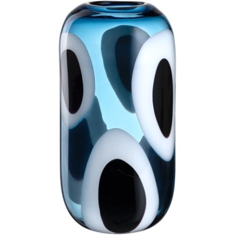 LEONARDO HOME Occhi Blu Vase, 1 Stück, handgemachtes Kunstwerk voller Leidenschaft, Elegante Blumenvase, einzigartige Schönheit, Kunst für Zuhause, Höhe 33,6 cm, blau, 047510
