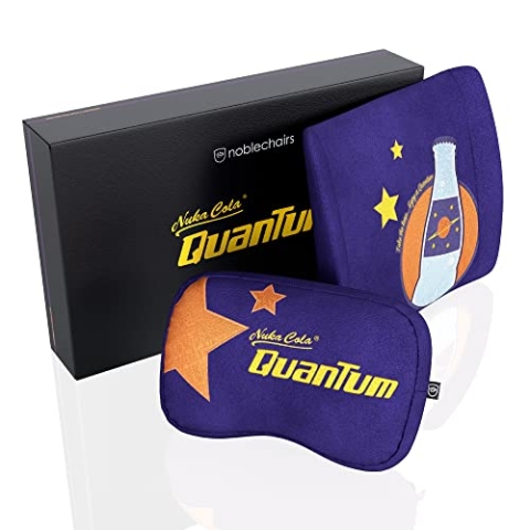 noblechairs Memory Foam Kissen-Set Fallout Nuka Cola Quantum Edition, Kissen für Gaming Stühle, Ergonomisch Kissenstuhl, Stuhl Kissen mit Lendenwirbelstütze