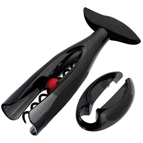 Le Creuset, Geschenkset mit Korkenzieher und Kapselschneider, Entfernung von Weinkorken, Schwarz, Polycarbonat, GS200, 59062011007461