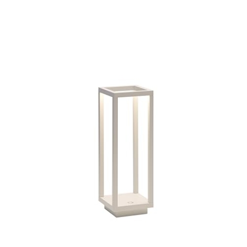 Zafferano, Home Pro Lampe, Wiederaufladbare und Kabellose Tischlampe mit Touch Control, Geeignet für den Innen- und Außenbereich, Dimmer, 3000 K, Höhe 29,4 cm, Farbe Weiß