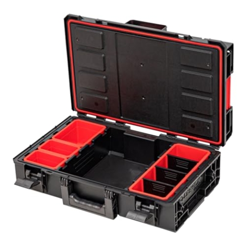 Toolbrothers RHINO XXL Werkzeugkoffer ECO Handling+ Höhe M 15,4 l IP66 mit herausnehmbaren Trennwänden + Boxen