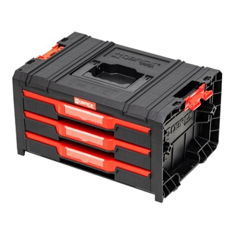 Qbrick Werkzeugschrank Schubladenschrank - 45 x 32 x 24,5 cm PRO Drawer 2 Modularer Werkzeugkasten mit 2 Schublade