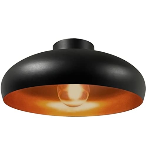 bamyum Deckenlampe Schwarz Kupferfarbe, Androa, Küchenlampe Ø40 cm 1 flammig, Deckenleuchte Schwarz E27 Küchenlampe Deckenleuchte Vintage, Deckenlampe Wohnzimmer Deckenlampe Retro Vintage Schlafzimmer