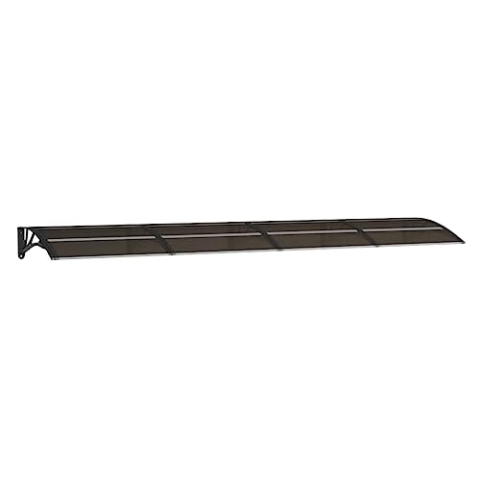 vidaXL Türvordach, Vordach für Haustür 350x80cm, Haustür Überdachung Haustürvordach, Pultvordach Haustürdach Pultbogenvordach, Schwarz Polycarbonat
