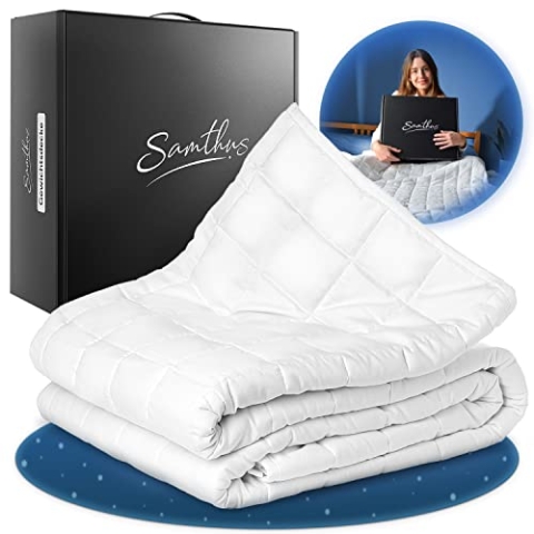 Samthus Gewichtsdecke 135x200cm 6kg Oeko-Tex Zertifiziert - Entspannungsdecke 100% Baumwolle - Schwere Anti-Stress & Therapiedecke - Besser schlafen mit unserer schweren Bettdecke - Weighted Blanket