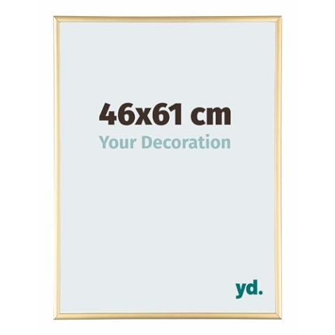 yd. Your Decoration - Bilderrahmen 46x61 cm - Gold - Bilderrahmen aus Aluminium mit Acrylglas - Antireflex - 46x61 Rahmen - Kent