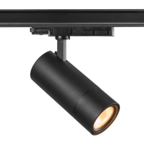 Qub Zoom Schienenstrahler – 3-Phasen LED Spot – 20W/25W/30W – Schwarz – CRI 90 – Dreh- & Zoomfunktion