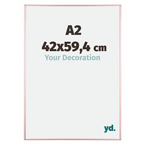 yd. Your Decoration - Bilderrahmen DIN A2 42x59.4 cm - Kupfer - Bilderrahmen aus Aluminium mit Acrylglas - Antireflex - DIN A2 42x59.4 Rahmen - Kent