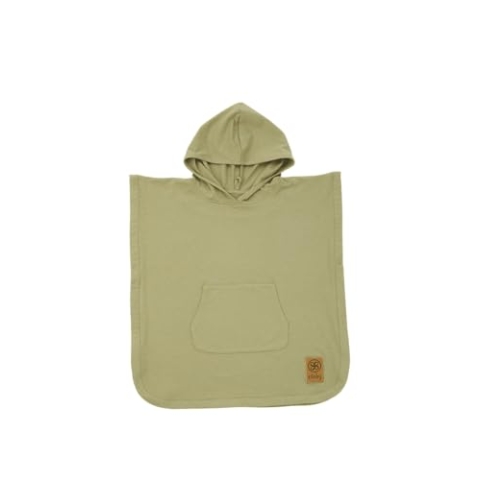 Cloby CBY-UVP2-OL Badeponcho mit Kapuze mit UV-Schutz (UPF 50+) Olive (3-5 Jahre)