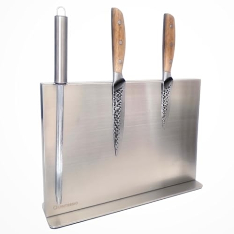QUINTESSIO - XL Messerblock ohne Messer - magnetischer Messerhalter - Messerblock Magnetisch - Magnet Messerhalter - Messerhalter Magnetisch - Knife Holder - magnetischer Messerblock aus Edelstahl