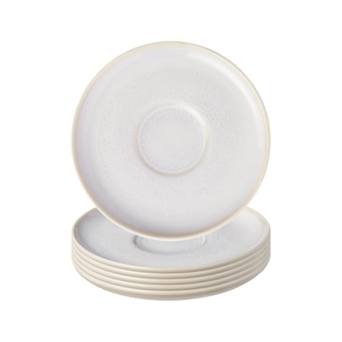 Villeroy & Boch like. by Crafted Cotton Kaffeeuntertasse 6er Set, 15 cm, Untertasse mit Reaktivglasur, Premium Porzellan, Beige, 19-5183-1310