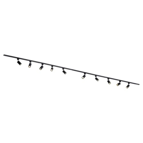 Qub Focus III 1-Phasen Led Schienensystem - 600cm - 10x GU10 Spots - 6x 1m Schienen - I-Form - Deckenstrahler Schwarz - Erweiterbar & flexibel - LED-kompatibel - Modernes Design Spot lampe