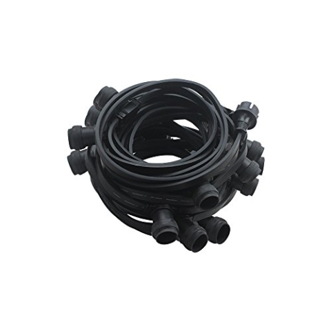 LEDmaxx Illu-11 A, Illu Lichterkette Komplettset 10 m 20 Fassungen fertig montiert verlängerbar, 2000 W, E27, schwarz, 11.5 x 31.5 x 20 cm