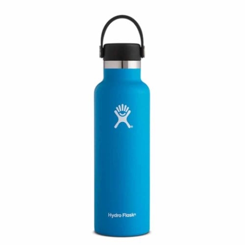HYDRO FLASK - Trinkflasche 621ml (21oz) - Isolierte Wasserflasche aus Edelstahl - Sportflasche mit auslaufsicherem Flex Deckel & Gurt - Thermoflasche Spülmaschinenfest - Kleine Öffnung - Pacific