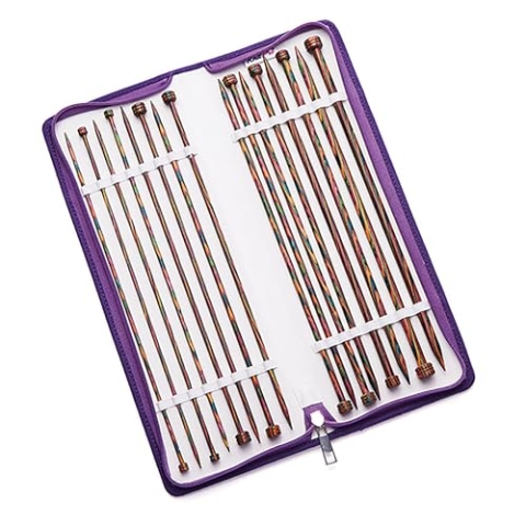 KnitPro Einspitz-Stricknadel-Set – Symfonie (35 cm) – 3,50–8,00 mm Bunt