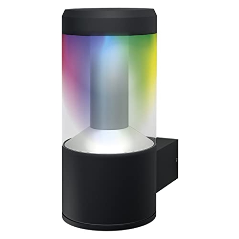 LEDVANCE Smarte LED-Wandleuchte mit Bluetooth Mesh Technologie, Lichtfarbe änderbar (2700-6500K), RGB-Farben änderbar, steuerbar mit Alexa, Google und Apple Voice, SMART+ BT Modern Lantern Multicolour