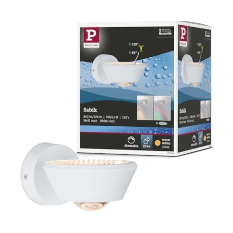 Paulmann 709.46 Deckenleuchte Sabik IP44 LED dimmbar 13W Weiß matt 230V Kunststoff