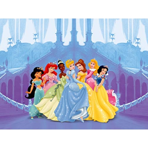 AG Design FTD 0264 Disney Prinzessinen, Papier Fototapete - 360x254 cm - 4 teile, Papier, multicolor, 0,1 x 360 x 254 cm