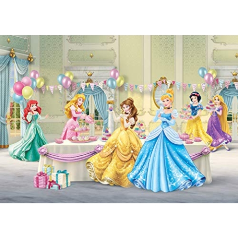 AG Design FTD 2224 Disney Princess Prinzessinen, Papier Fototapete - 360x254 cm - 4 teile, Papier, multicolor, 0,1 x 360 x 254 cm, Bunt
