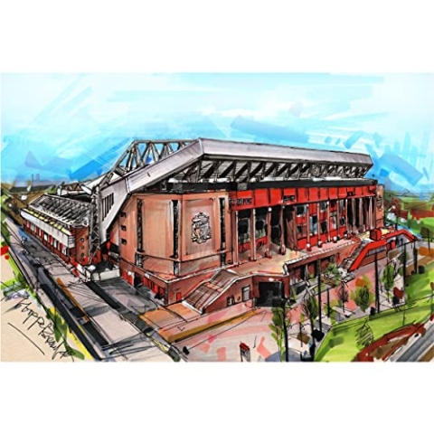 Kunstdruck auf Leinwand, Liverpool Anfield, 40 x 60 cm