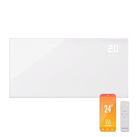 Klarstein Infrarotheizung mit Thermostat, 770W Elektroheizung, Smart Home Bild-Infrarotheizung zur Wandmontage, IR mit App-Steuerung & Erkennung offener Fenster, Feuchtraum Heizkörper CO2-Frei