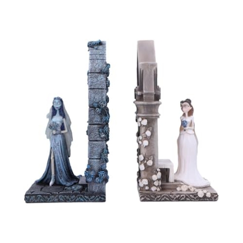 Nemesis Now Buchstützen Emily und Victoria der Leichenbraut, Sammlerstücke aus dem Gothic-Film, offizielles Lizenzprodukt von Tim Burton Merchandise