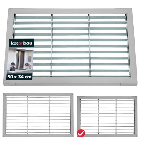 KOTARBAU® Abtreter Fußmatte Außen 50x35 cm aus Verzinkt Metall Eingangsmatte Fussmatte Innen Fußmatten Aussen Haustürmatte Türmatte Fussmatten Haustür Schmutzfangmatte Fußabtreter Außen Fussabstreifer