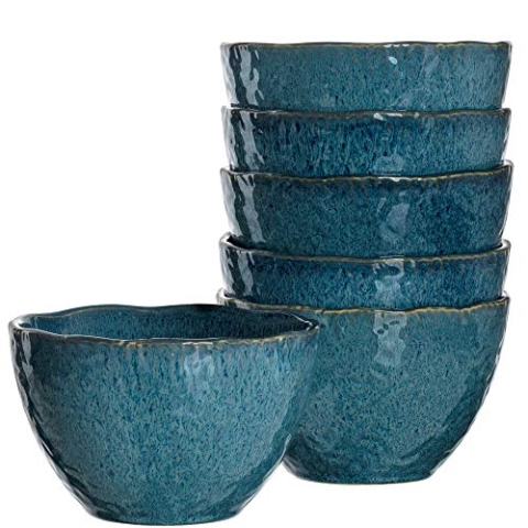 LEONARDO HOME 018545 MATERA 6er Set Schale, Keramik, blau