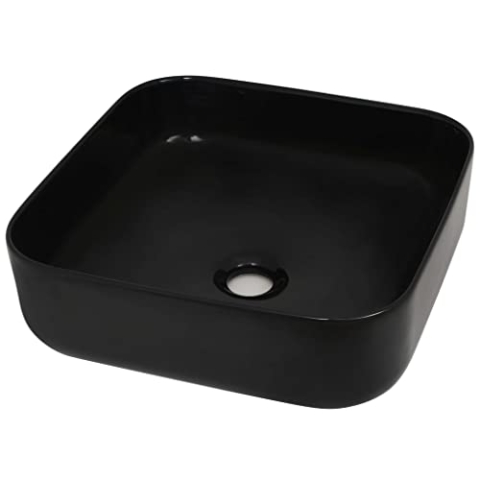 vidaXL Waschbecken Keramik Quadrat Waschschale Waschtisch Aufsatzwaschbecken