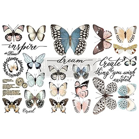 Prima Marketing Re-Design Decor Transfers 6"X12" 3/Sheets-Papillon Collection -RE653385
