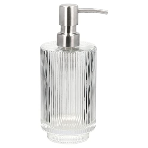 Södahl Clarity Seifenspender, Pumpspender aus Glas fürs Badezimmer, Transparent, Durchm. 8 cm, Höhe 19 cm, Fassungsvermögen 400 ml, Klar