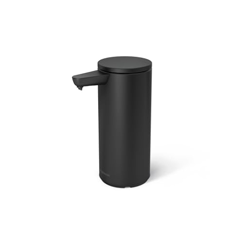 simplehuman 266ml Sensorspender, wiederaufladbarer automatischer Flüssigseifenspender, Variable Dosierung, tropffreies Ventil, IP67 wasserdicht, Mattschwarz, ST1084
