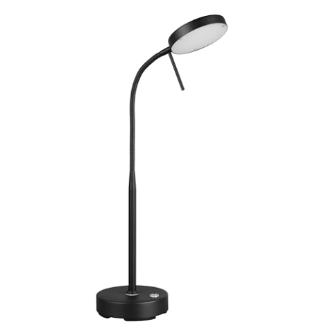 Reality Leuchten LED Tischleuchte Moreno R54561132, Metall Schwarz matt, 3 Watt LED, Akku mit Ladestation, Sensordimmer, Lichtfarbe einstellbar