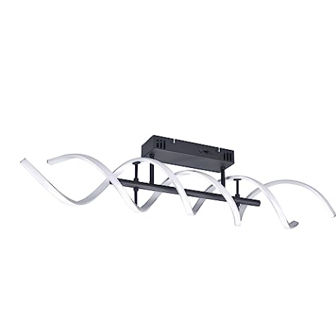 Trio Leuchten LED Deckenleuchte Sequence 641810205, Aluminium Schwarz matt, inkl. 41 Watt LED, Switch Dimmer, Farbwechsel