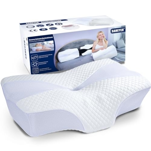 SAHEYER Nackenkissen Kopfkissen Memory Foam Kissen, Ergonomisches Orthopädisches Kissen für Seitenschläferkissen Schlafkissen, Nackenstützkissen für Optimale Unterstützung in Allen Schlafpositionen