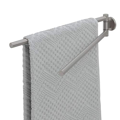 Tiger Noon Handtuchhalter mit zwei schwenkbaren Armen, Edelstahl gebürstet, B x H x T: 4,9 x 7,8 x 45,3 cm