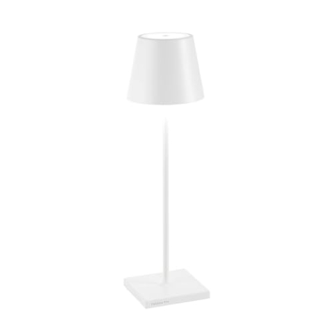 Zafferano, Poldina Pro Lampe, Kabellose, Wiederaufladbare Tischlampe mit Touch Control, Auch für den Außenbereich Geeignet, Dimmer, 2200-3000 K, Höhe 38 cm, Farbe Weiß