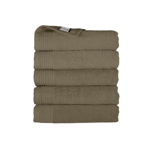 THE ONE TOWELLING Classic Handtücher - 70 x 140 cm - 5 Stück - Sparpack - Hohe Feuchtigkeitsaufnahme - 100% gekämmte Baumwolle - Olivgrün