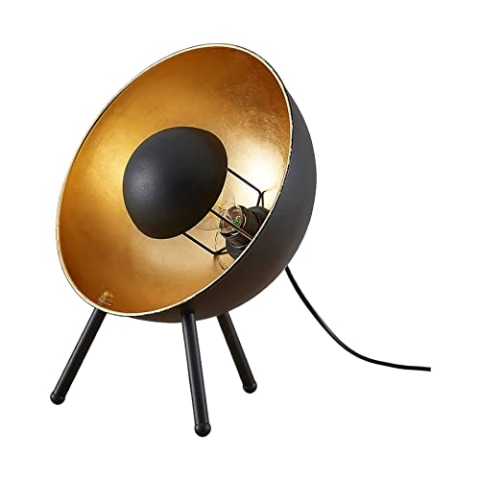 Lindby Dreibein Tischlampe 'Muriel' (Modern) in Schwarz aus Metall u.a. für Wohnzimmer & Esszimmer (1 flammig, E27) - Tischleuchte, Schreibtischlampe, Nachttischlampe, Tripod, Wohnzimmerlampe
