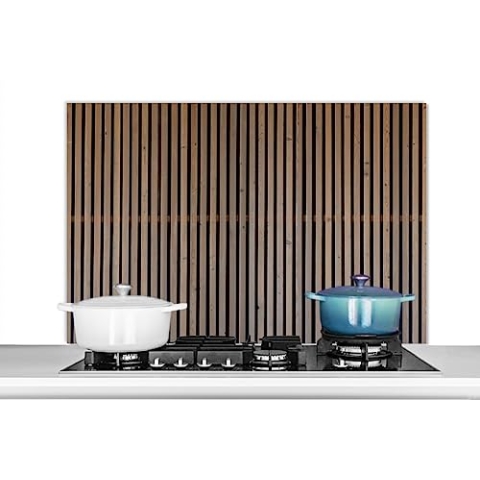 KitchenYeah© Spritzschutz Küchenrückwand Platte Küchen Zubehör Aluminium Platte Herd Spritzschutz WandverkleidungVintage - Holz - Design - Moderne - 100x65 cm