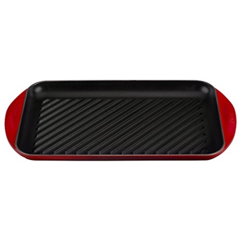 Le Creuset 20132400600460 Extragroße Grillpfanne, Kirschrot