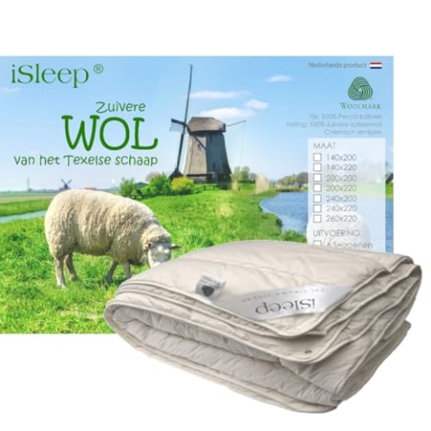 Isleep Wolle 4-Jahreszeiten Steppbett - 100% Wolle (200x200 cm)