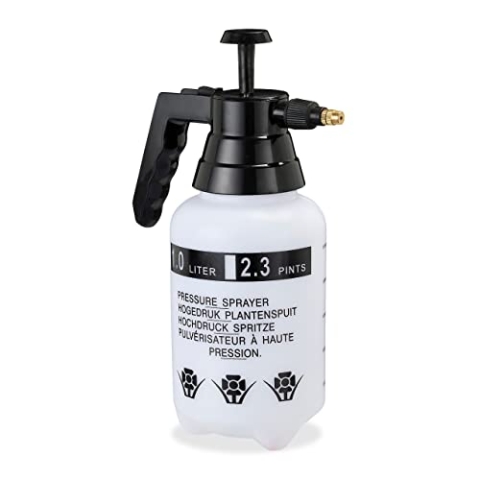 Relaxdays 10 x Pumpsprühflasche, einstellbare Messingdüse, Pflanzen Bewässerung Schädlingsbekämpfung, 1l Sprüher zum Pumpen, Black