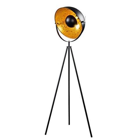 Retro Design Stehlampe STUDIO schwarz gold 140cm Lampe Beleuchtung Stehleuchte Wohnzimmerlampe