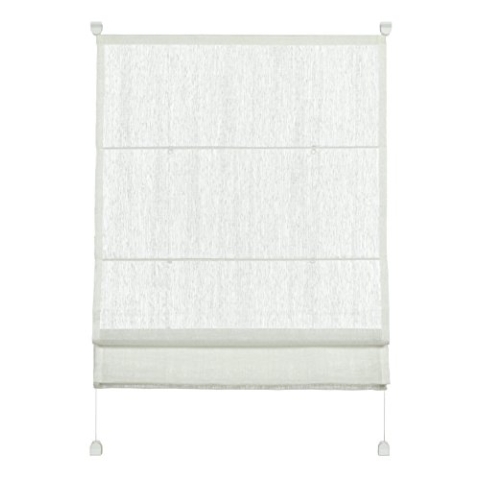 GARDINIA EASYFIX Raffrollo ohne Bohren, Zum Klemmen, Raffgardine, Transparent, Alle Montage-Teile inklusive, 2 Bedienschienen, Weiß, 100 x 140 cm (BxH)