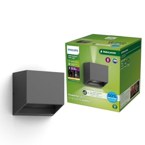Philips Alix ultraeffiziente Wandleuchte für den Außenbereich 2700K 800lm Anthrazit