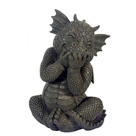 Gartendrache "Lacht sich ins Fäustchen" Figur! Garten! Gargoyle